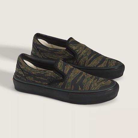VANS SKATE SLIP ON TIGER CAMO GREEN/BLACK