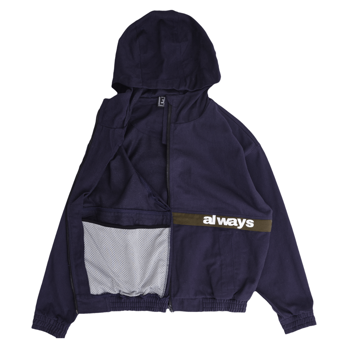 ADWYSD TWO TONE CANVAS BOMBER JACKET NAVY | LAUG