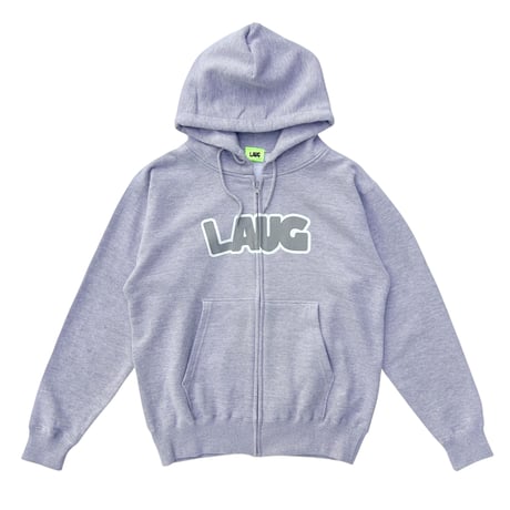 LAUG LOGO ZIP HOODIE GREY