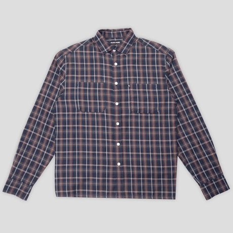 PASS~PORT CHECK LONG SLEEVE SHIRT - NAVY