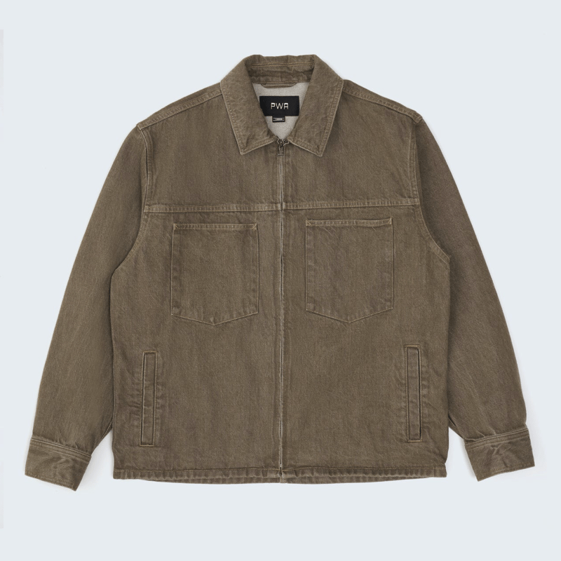 PWA DENIM ZIP-UP JKT KHAKI | LAUG