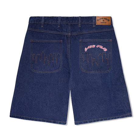 CASH ONLY LOGO BAGGY DENIM SHORTS RAW INDIGO