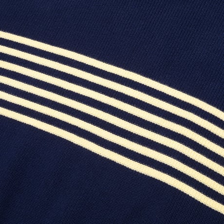 PASS~PORT ORGANIC COTTON STRIPE KNIT SWEATER - NAVY / CREAM