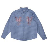 HODDLE PRIMARY LOGO SHIRT GINGHAM BLUE