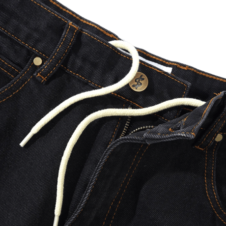CASH ONLY LOGO BAGGY DENIM SHORTS WASHED BLACK