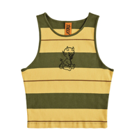 TOKEN BABY DEVIL RIB TANK MUSTARD / OLIVE STRIPED