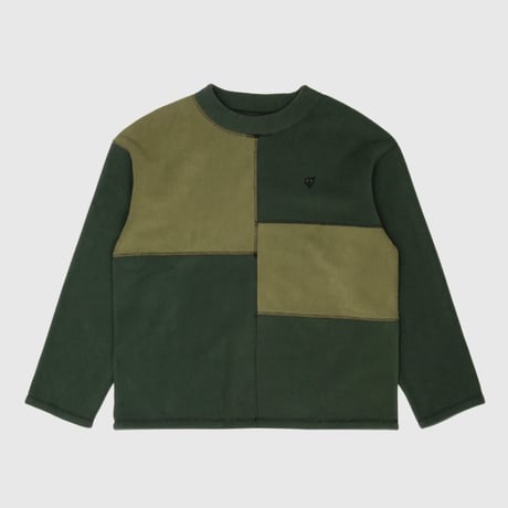 SEXHIPPIES BOX FLEECE MOCK NECK OLIVE/FOREST
