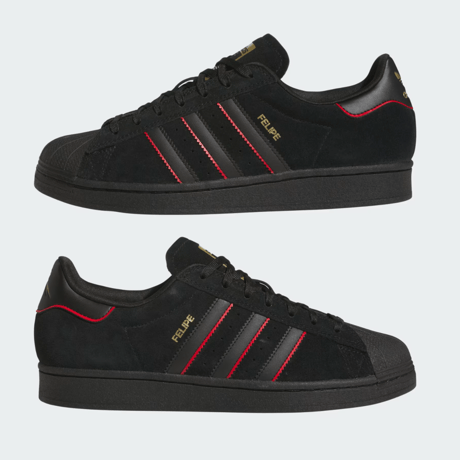 ADIDAS SUPERSTAR ADV × FELIPE CORE BLACK / BETTER SCARLET