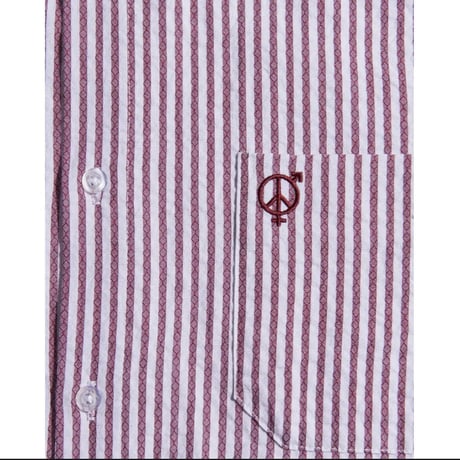 SEXHIPPIES SEERSUCKER SHORT SLEEVE SHIRT BURGUNDY/ WHITE