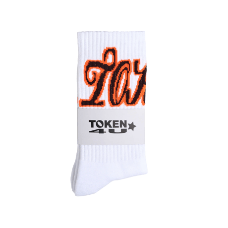 TOKEN SCRIPT SOCKS WHITE