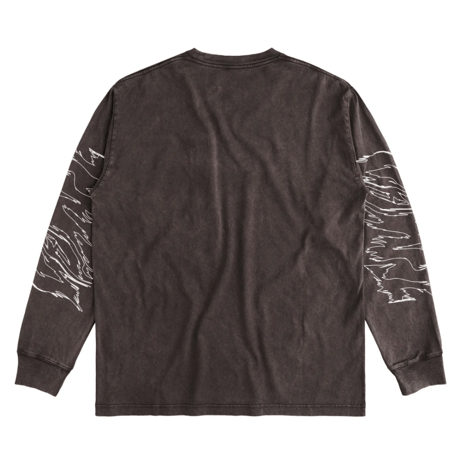TOKEN ACID POCKET LONGSLEEVE TEE FADED WASH CHOCOLATE