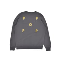 POP TRADING COMPANY LOGO CREWNECK SWEAT CHARCOAL/CRESS GREEN
