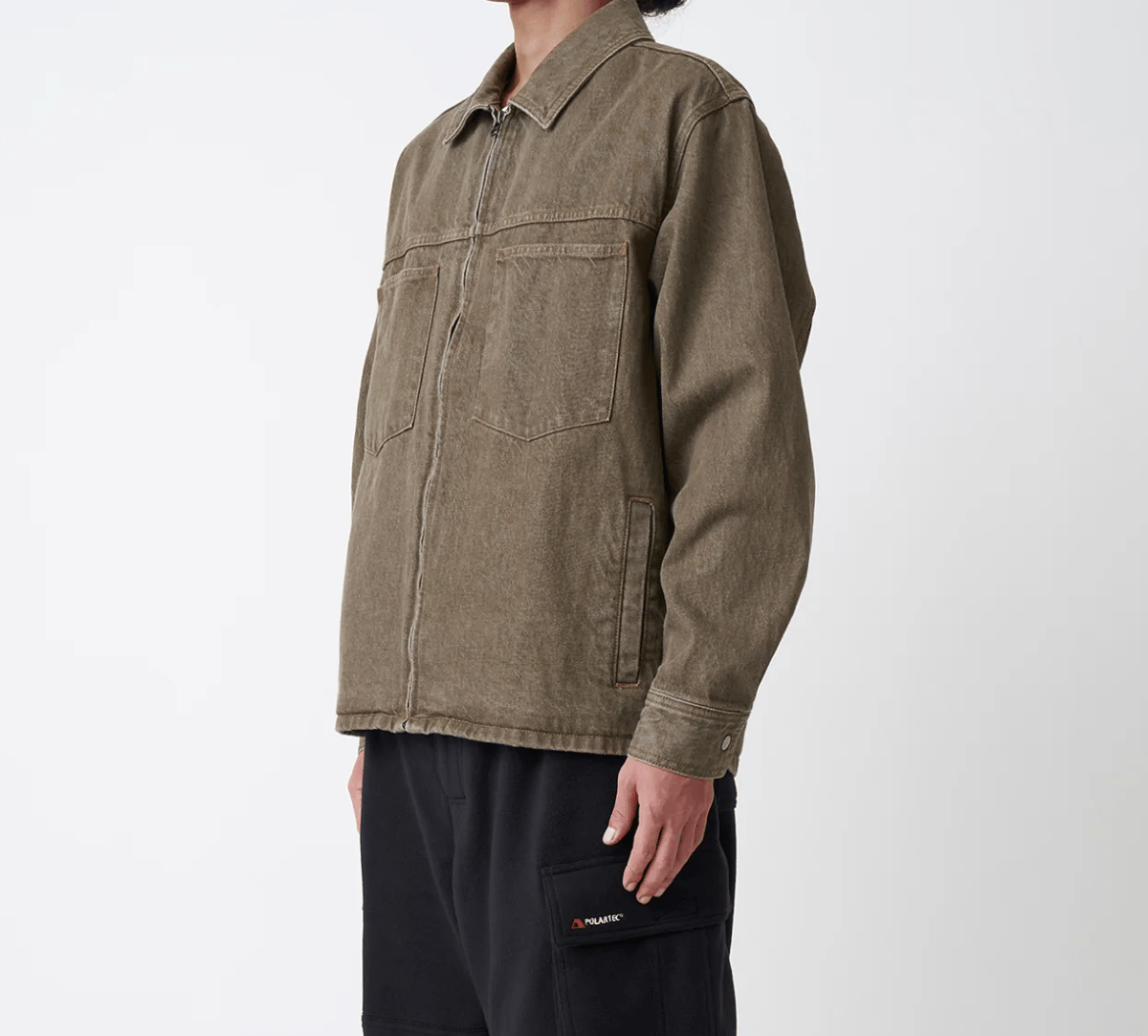 PWA DENIM ZIP-UP JKT KHAKI | LAUG