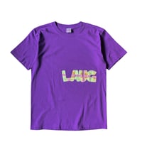 LAUG PLAID LOGO TEE PURPLE