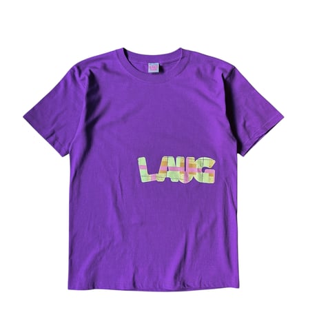 LAUG PLAID LOGO TEE PURPLE