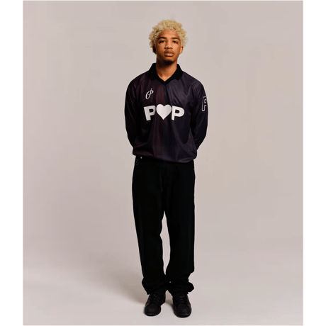 POP TRADING COMPANY LONGSLEEVE SHIRT BLACK/ANTHRACITE