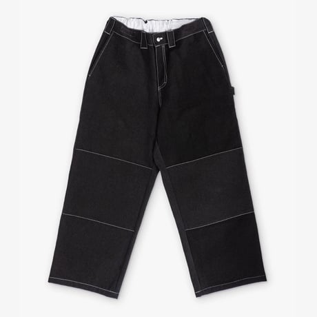 POETIC COLLECTIVE SCULPTOR PANTS - BLACK DENIM WHITE STITCHING