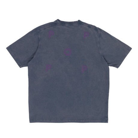 POP TRADING COMPANY LOGO T-SHIRT WASHED NAVY