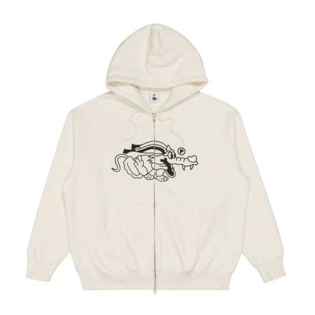 PAWA SPEED SPORTS DOGGO ZIP HOODIE CREAM