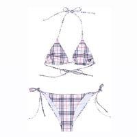 ADWYSD PLAID HE@RT LOGO BIKINI PINK/WHITE