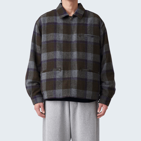 PWA REFINE-WOOL CHK DRIZZLER BEIGE CHK