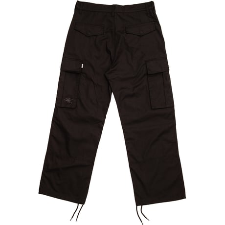 HODDLE PLEATED RIP-STOP CARGO PANTS BLACK/BLACK