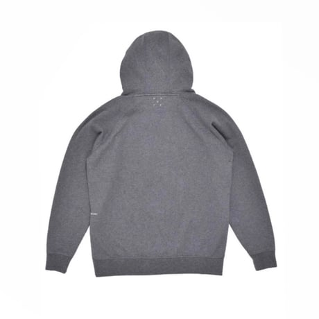 POP TRADING COMPANY COMPANY HOODED SWEAT IN CHARCOAL HEATHER
