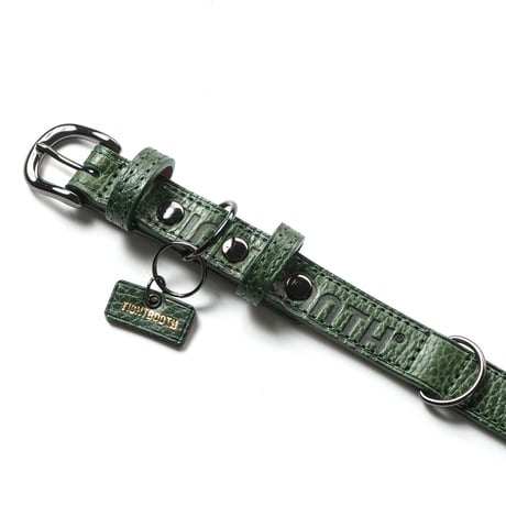 TIGHTBOOTH LEATHER DOG COLLAR DEEP GREEN