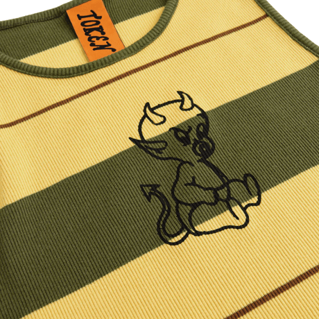 TOKEN BABY DEVIL RIB TANK MUSTARD / OLIVE STRIPED