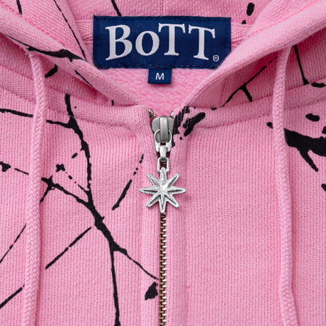 BOTT SHATTERED ZIP HOODIE PINK