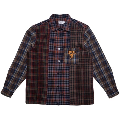 HODDLE PATCHWORK FLANNEL OVER DIE LONG SLEEVE SHIRTS