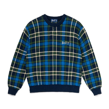 BOTT CHECKED KNIT NAVY