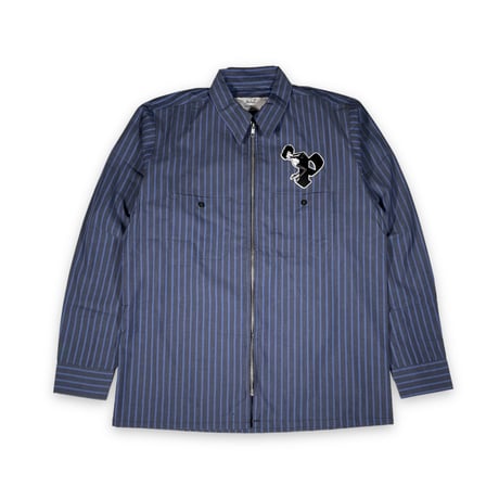 PEELS FULL-ZIP NEW STRIPE WORK SHIRT WITH GIRL LOGO