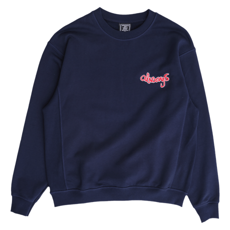 ADWYSD ZACH LOGO EMBROIDERD CREWNECK NAVY