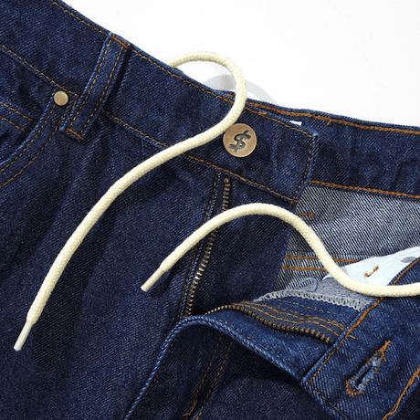 CASH ONLY LOGO BAGGY DENIM JEANS RAW INDIGO