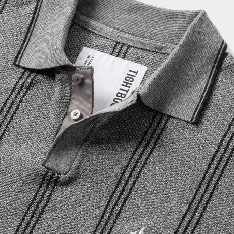 TIGHTBOOTH STRIPE KNIT POLO GREY