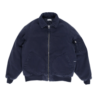 ADWYSD TWO TONE CANVAS BOMBER JACKET GREEN | LAUG