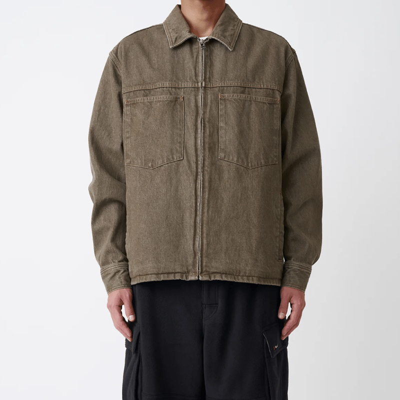 PWA DENIM ZIP-UP JKT KHAKI | LAUG