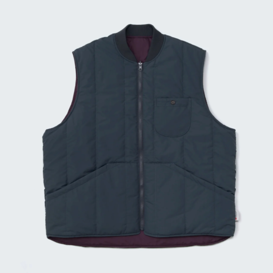 PWA TWO-FACE QUILTED VEST DARK BURGUNDY | LAUG