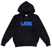 LAUG LOGO ZIP HOODIE BLACK