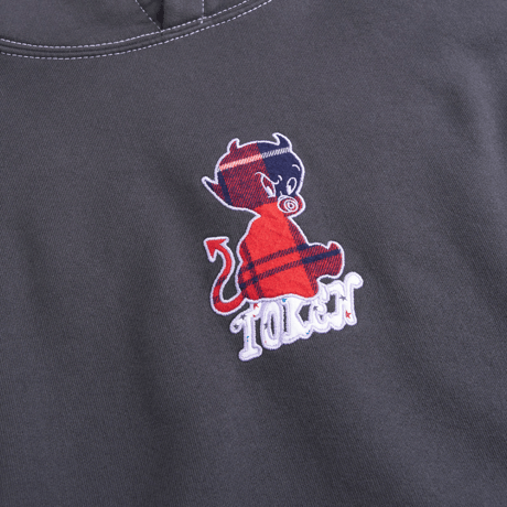 TOKEN PLAID BABY DEVIL HOODIE OFF BLACK
