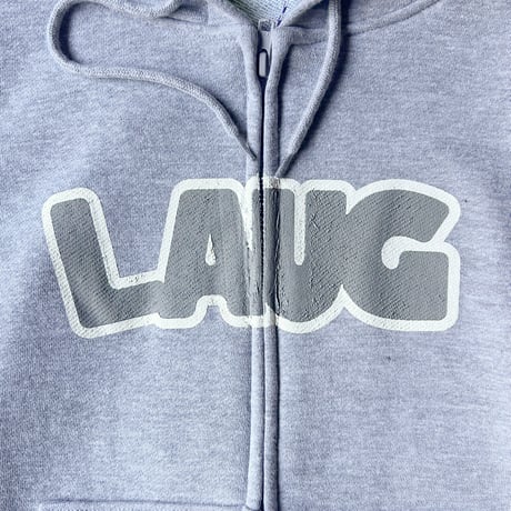 LAUG LOGO ZIP HOODIE GREY