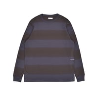 POP TRADING COMPANY POP STRIPED LOGO LONGSLEEVE T-SHIRT CHARCOAL/DELICIOSO
