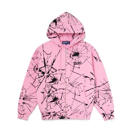 BOTT SHATTERED ZIP HOODIE PINK