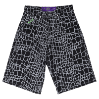 ADWYSD CROC PRINT DENIM SHORTS
