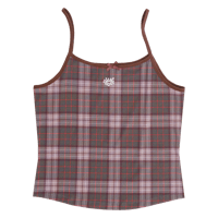 ADWYSD PLAID HEART LOGO CAMI TOP