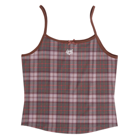 ADWYSD PLAID HEART LOGO CAMI TOP