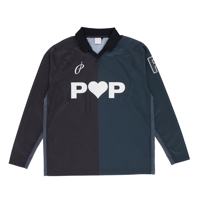 POP TRADING COMPANY LONGSLEEVE SHIRT BLACK/ANTHRACITE