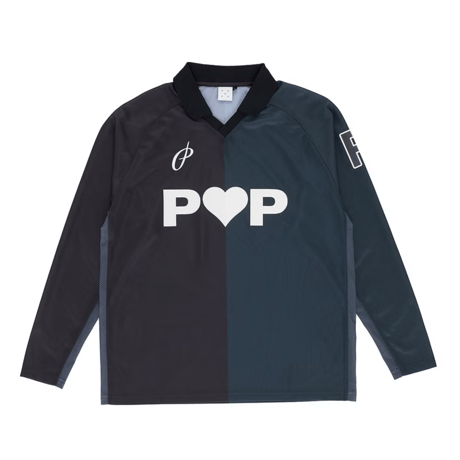 POP TRADING COMPANY LONGSLEEVE SHIRT BLACK/ANTHRACITE