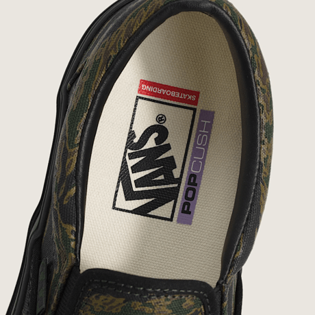 VANS SKATE SLIP ON TIGER CAMO GREEN/BLACK